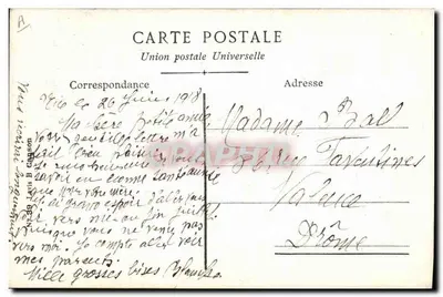 Nénette i Rintintin — rysunek Édouarda Djima — Uniwersalna poczta — Rewers