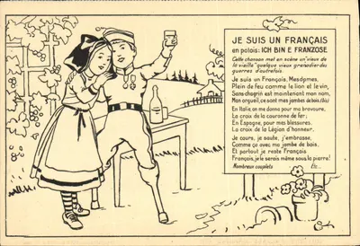 Soldado e moça — cena de canção patriótica — Éditions d'Alsace-Lorraine