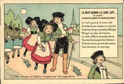 A noite quando a lua brilha — canção patoisa — Edições de Alsácia-Lorena