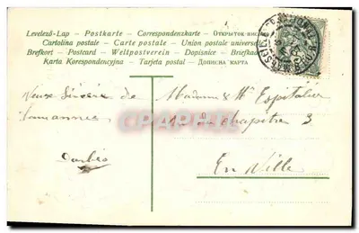 Ancora decorata di fiori — Buon anno — Cartolina postale — Verso