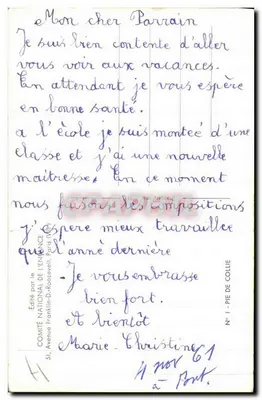 Ave de exótico — ilustração naturalista — editado pelo Comité Nacional de l'Enfance, Paris — Verso