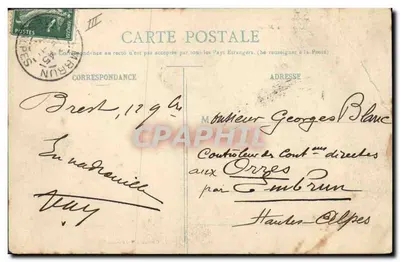 BREST - Pont National ouvert — Passage du Croiseur Cuirassé Marseillaise — Collection H. Laurent, Port-Louis — Achterkant