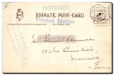 Biblioteca do House of Commons, Ottawa — Série Imperial No. 104a — The Picture Postcard Co. — Verso