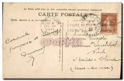 Montluçon — Zamek — Stare zamczysko feudalne XIII wieku — G. Chaumont, wydawca, seria 0148 — Rewers