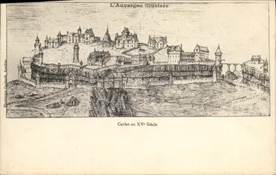 Carlrat no Século XV — vista histórica — L'Auvergne Illustrée, Fototipia Gastané Aurillac