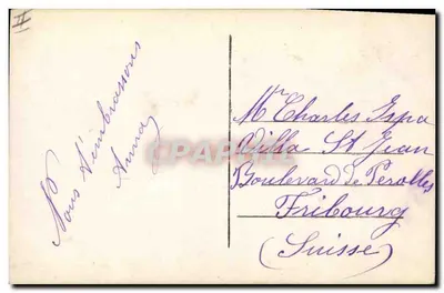 Soldado francês com canhão — editor Poshtouf, n° 21 — Verso