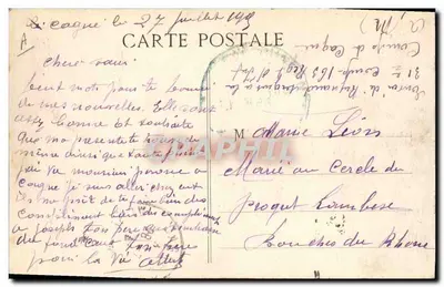 Camp de St VERAN - CAGNES (A.-M.) — Um Canto do Campamento sob os Pinheiros — editor A.-M. — Verso