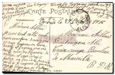 Cagnes (Alpes-Maritimes) — A entrada do acampamento dos caçadores — Verso