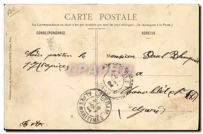 Infanteria no Cantonamento - A Sopa — 1914 — Edição Giletta, Nice — Verso