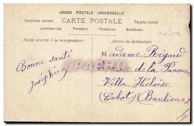 Sylvie — Retrato feminino em vestido azul — Peaulhuger, Paris, n° 1282 — Verso