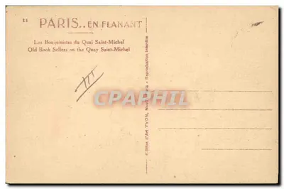 Notre-Dame di Parigi — I Librai del Quai Saint-Michel — Edizione d'Arte YVON — Verso