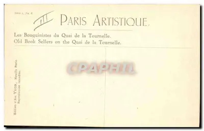 I Bouquinisti del Quai de la Tournelle — Parigi — Edizione d'Arte YVON, Serie 1, No. 8 — Verso