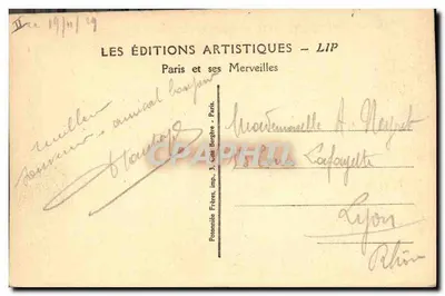PARIS. Księgarnie używane na nabrzeżach — Second hand booksellers on the quays. — LIP, nr 386 — Rewers