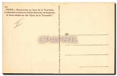 Parigi - Bouquiniste del Quai de la Tournelle — Mona, serie 64 — Verso