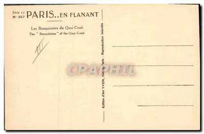 Los Libreros del Quai Conti — París — Edición de Arte YVON, París — Reverso