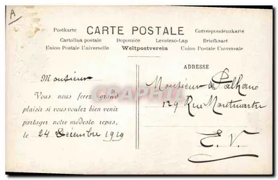 Fazenda em Riveillon — Cardápio de Natal 1919 — F.C.&C° Depositado — Verso