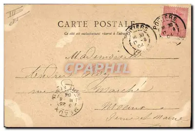 Deux-Sévres - Rolnica z Poitou - Ringeardé przędząc przędzę — Jules Robnelton, Fot. w Poitiers, n°544 — Rewers