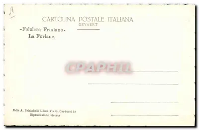Folklore Friulano — La Furlane — Wydawnictwo A. Brisighelli, Udine — Rewers