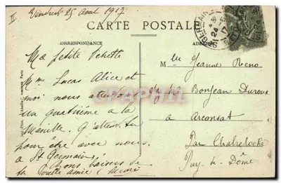 Pigés in Saint-Germain-en-Laye — L'Abeille - Asnières — Teksten en modellen ingeschreven — Achterkant