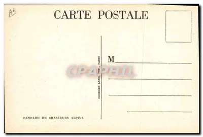 Fanfarra de Chasseurs Alpins — montanhas no fundo — Georges Lang, Paris — Verso