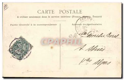 12º Batalhão de Caçadores — Parque para mules, no Roslier — Ed. Galeries Modernes, pl. Grenettes (Grenoble) — Verso