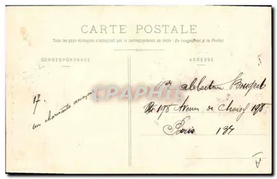 La Culbute — femme souriante à cheval sur un âne — Collection Lucian Amiaud, Les Sables-d'Olonne, N° 2250 — Verso