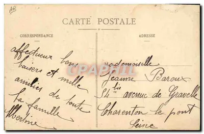Sarthe — Bij het aanbieden van iets te drinken aan vader Quéru — Impr. Photo J. Bouveret, Le Mans - Châteaudun — Achterkant