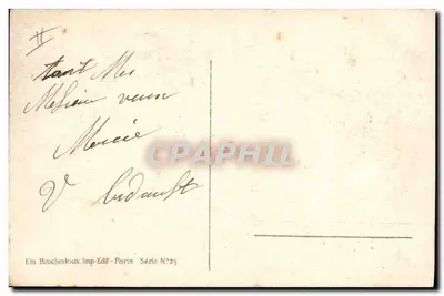 Zamieczony wioska — Scena Bożego Narodzenia — Em. Brocherloux, Imp.-Édit.-Paris, Série N°25 — Rewers