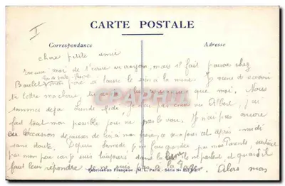 Mulheres e cães na neve — Feliz Natal — Fabricação Francesa, Série N° 853 bis — Verso
