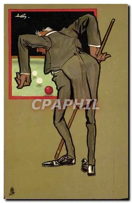 Jogador de bilhar — caricatura — J. V. A.