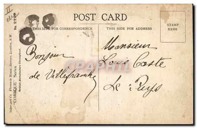 Bilhete postal antigo Fantasia Ilustrador Criança Donald Mc Gill — Verso