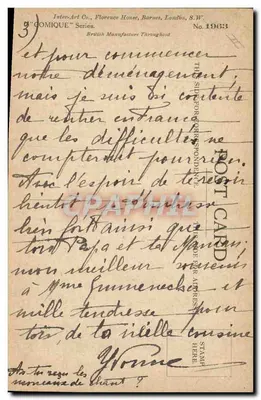 Menina pequena com chapéu de Natal — em Timbuctu — editor Stephens, n°3 da série 'Comique' — Verso