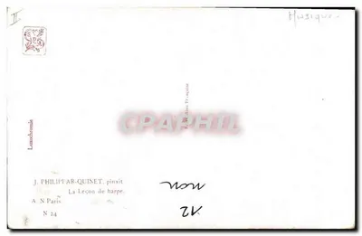 Lekcja harfy — J. Philipar-Quinet, Paryż, N° 24 — Rewers