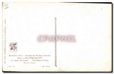 Lekcja harfy — Pani J. Philippar-Quinet — Salony Paryża — Rewers