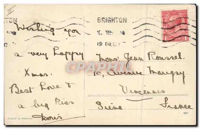 Menina em traje de palhaço — Natal — editor desconhecido, n° 33739½ — Verso