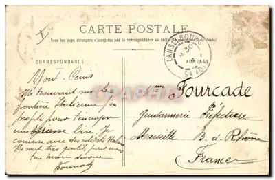 A Grande-Casse (3.861 m), vista de Entre-deux-Eaux (Haute-Maurienne) — E. Reynaud, editor, n° 1235 — Verso