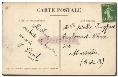 Deutscher Soldat und Kind — Brief eines Poilus an sein Kind — Serie der Kriegs-Sonett-Karten, Nr. 7, Cigalia-Ausgabe — Rückseite