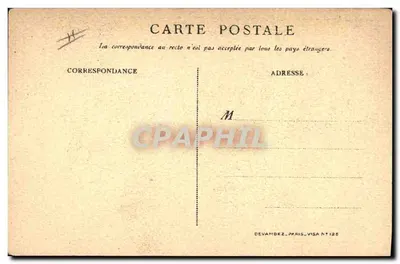 Alsácia-Lorena — Soldado e mulher segurando a bandeira francesa — Devambez, Paris, Visa N°125 — Verso