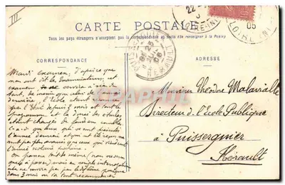 Cartolina d'epoca Folklore Les Sables d'Olonne Promenade a ane — Verso