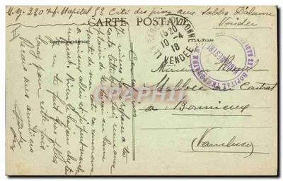 Spoczynek żołnierza i stróża anioła — Lucien Amiaud, Les Sables-d'Olonne — Rewers