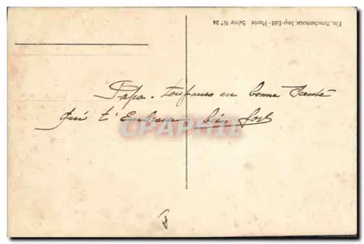 Schneebedecktes Wasserrad — Frohe Neujahr — Em. Brocheneux, Verleger-Drucker-Paris, Serie Nr. 24 — Rückseite