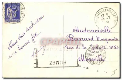 Flores de pensamento — paisagem de primavera — editor Mayer, n° 1950 — Verso