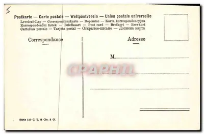 Dwa lilasowe dalia — ilustracja botaniczna — seria 150 C. T. & Cie. à G. — Rewers
