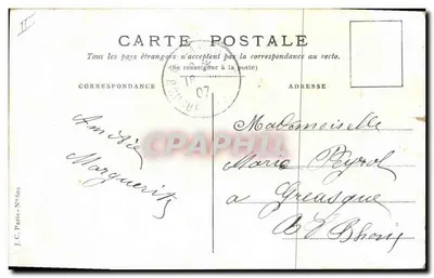 Arranjo de flores — Melhores Desejos de Festa — J.C. Paris - N° 602 — Verso