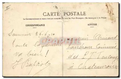 Au Pays Thouarsais — scène de village avec homme et femme avec chien — Lib. We. Southerne Éditeur — Achterkant