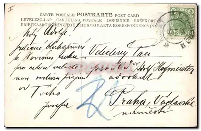 Świnia z kwiatami — szczęśliwe trójkąty i wstążka — seria 133/34 — Rewers