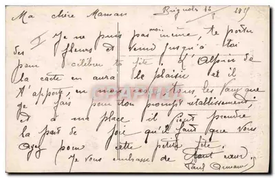 Alpin em uniforme — soldado com buquê — editor Huwellette n°1576 — Verso