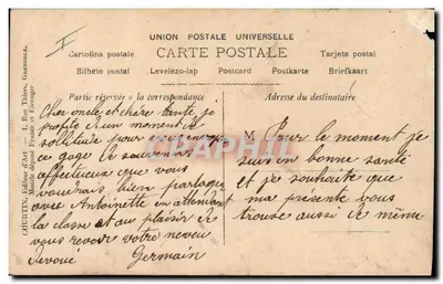 Chasseurs Alpins — En manœuvres d'hiver — éditeur COUTIN, Nice — Verso