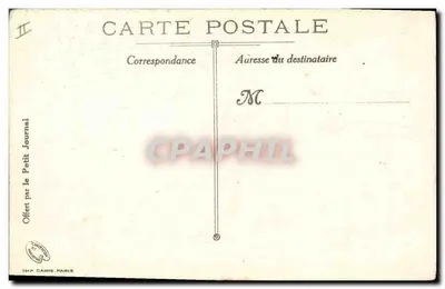 Scène de combat — soldat français tirant depuis un canon, un camarade blessé à terre — éditeur IMP. CAMIS PARIS — Verso