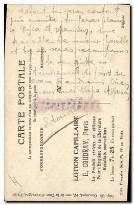 Cavaleiros de Cavalo — O Acampamento — Editor: Edouard Capillaire, Paris — Verso